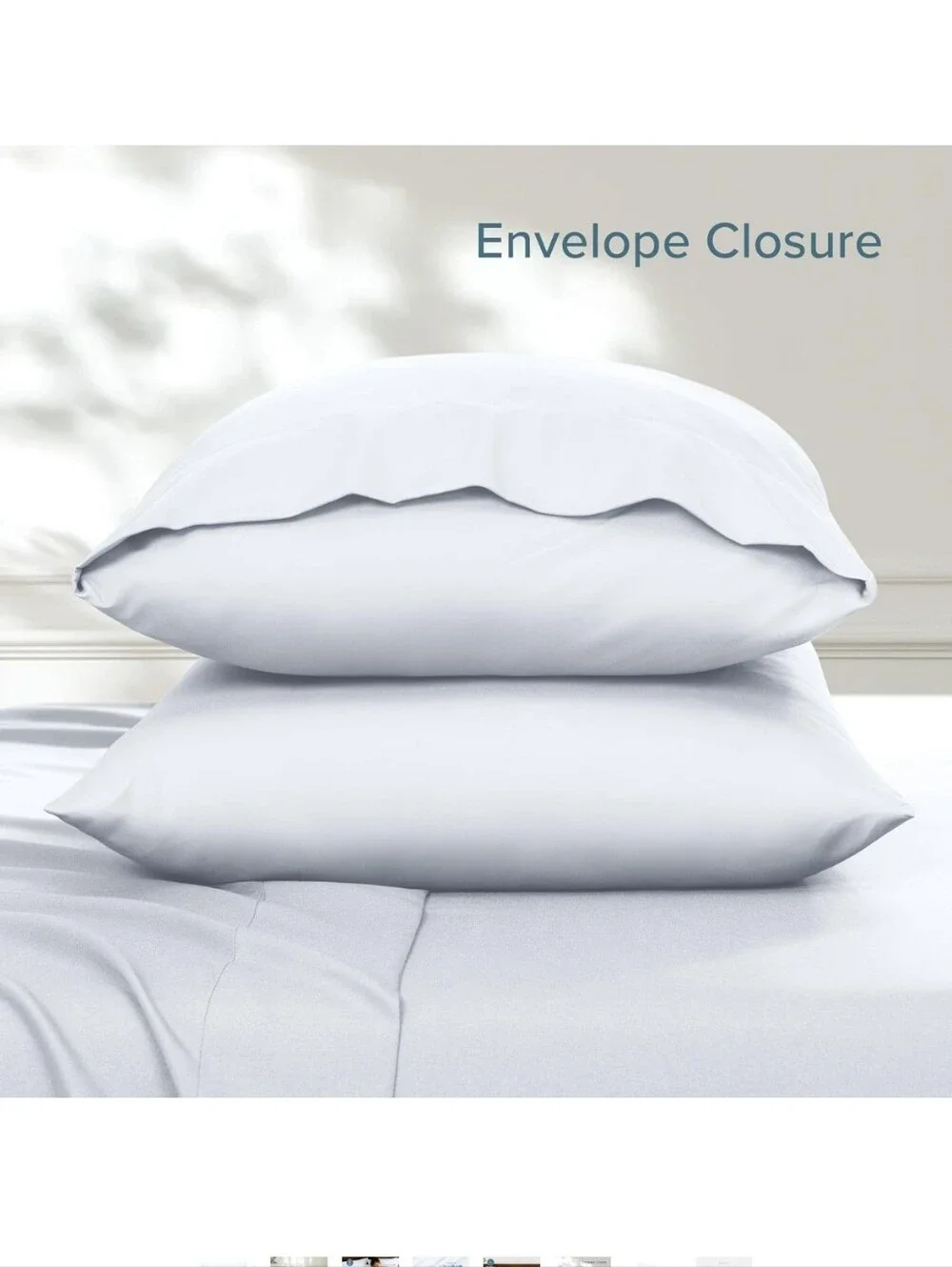 Bare Home Microfiber Pillow Cases - White Standard Size Set of 2
